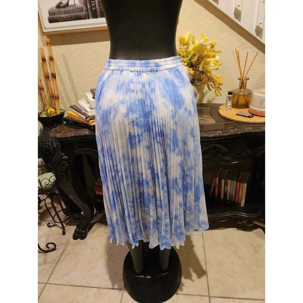 Michael Kors Tie-Dye Georgette Pleated Skirt size S